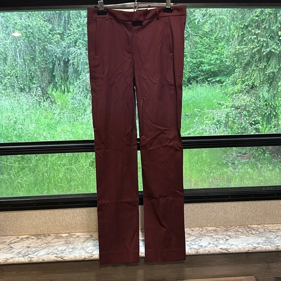 J. Crew Women’s Maddie Two Way Stretch Cotton Ankle Pants Maroon Size 8T NWT - Picture 2 of 7